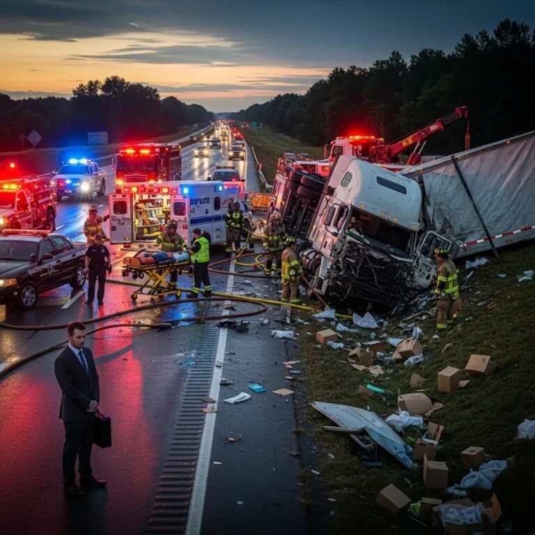 Truck accident scene highlighting the need for legal representation in compensation claims