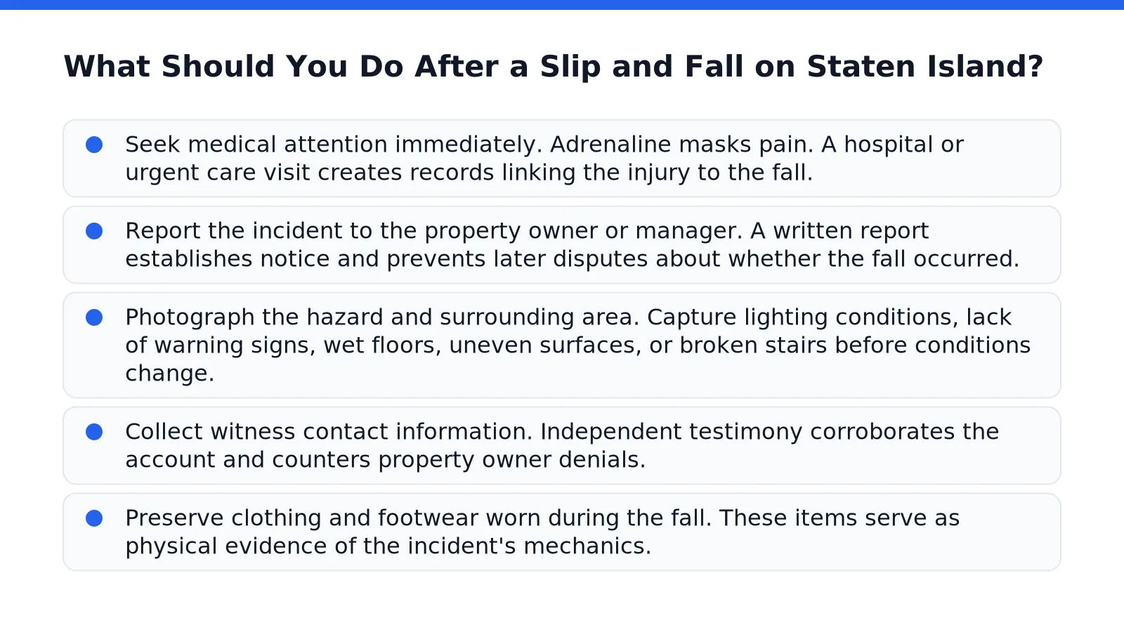 What Should You Do After a Slip and Fall on Staten Island